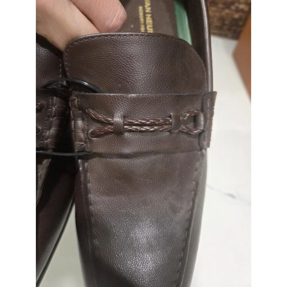 NEW Van Heusen Men’s Vance Memory Foam Brown Bradied Bit Loafers Shoes Sz 10M
